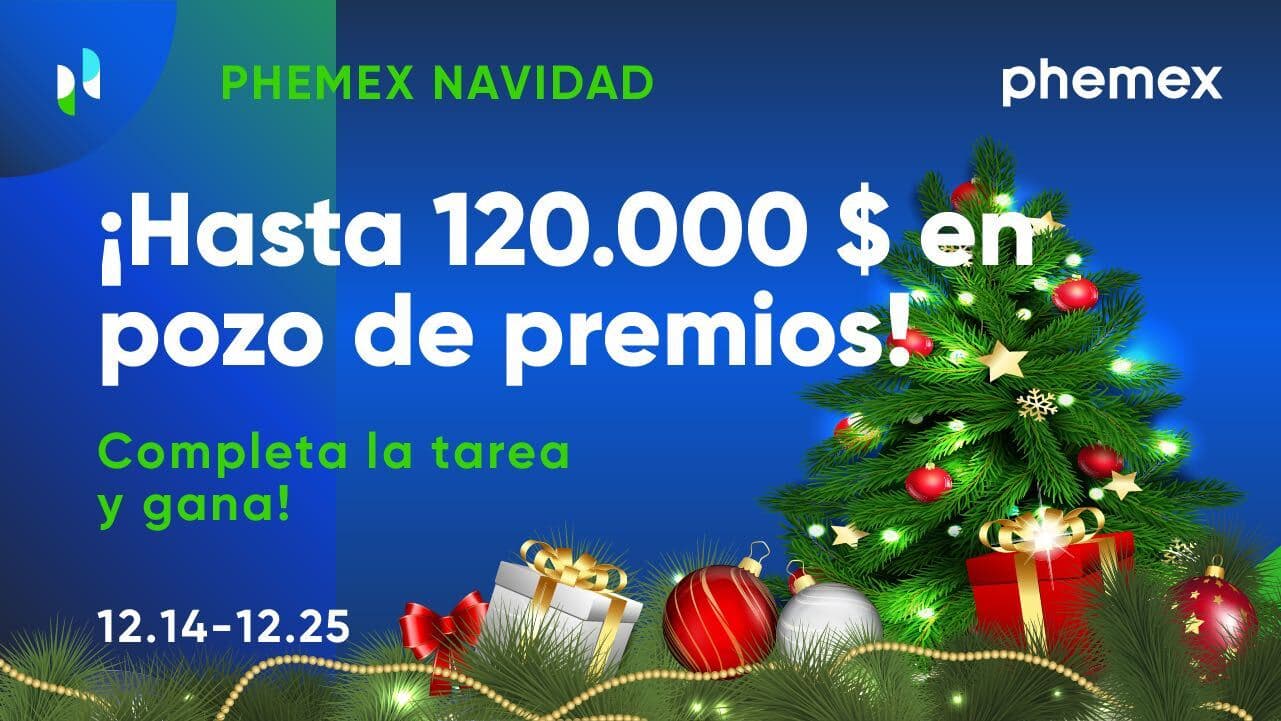 La exchange de criptomonedas Phemex le invita a pasar la Navidad juntos con 120.000$ y 10 iPhones