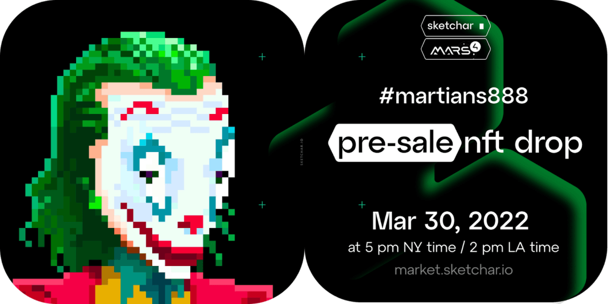 Sketchar lanza la primera colección NFT creada por la comunidad de la app, con marcianos pixelados