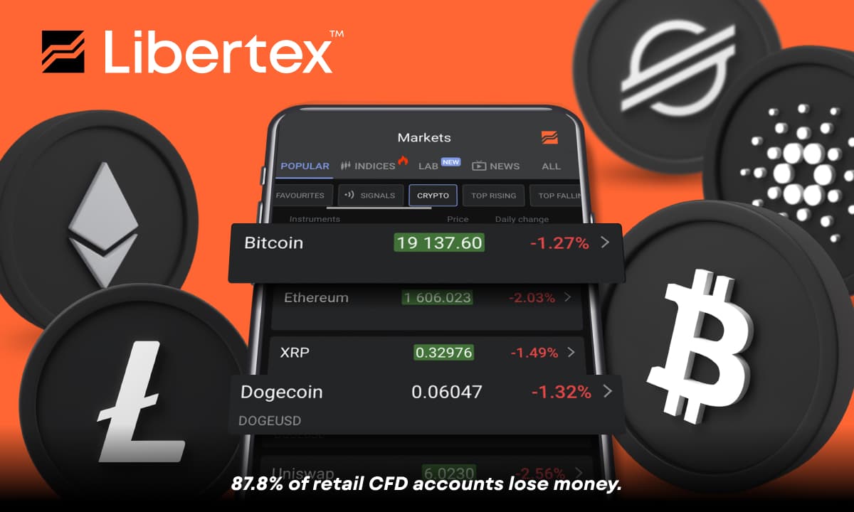 Libertex ofrece trading con CFD de criptomonedas sin comisiones