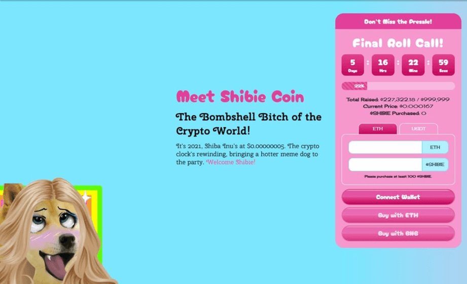 SHIBIE, la criptomoneda meme más divertida continúa recaudando en preventa
