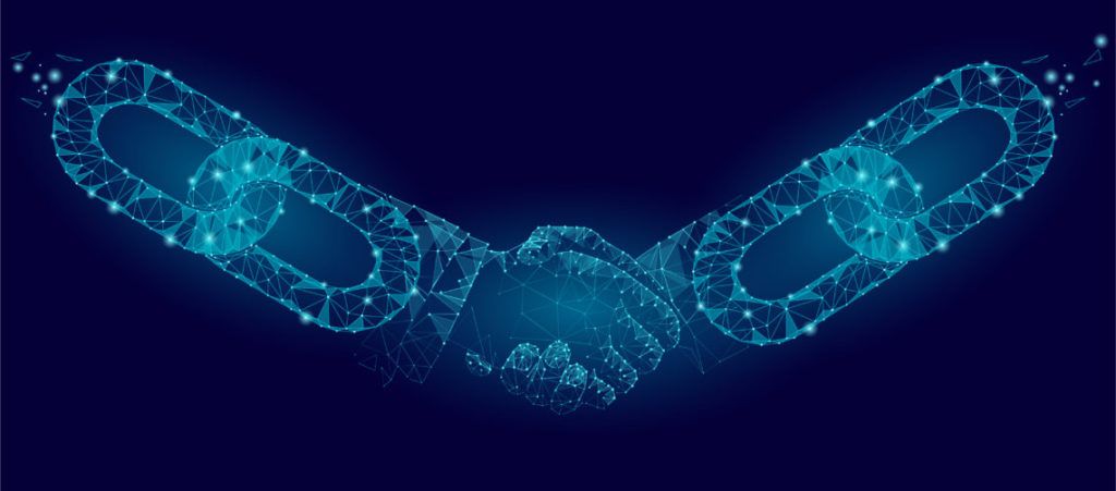 Blockchain dando la mano
