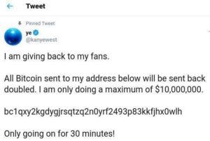 CryptoForHealth hack Twitter Bitcoin Kanye West