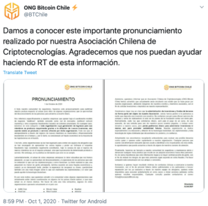 Tuit de estafas en chile