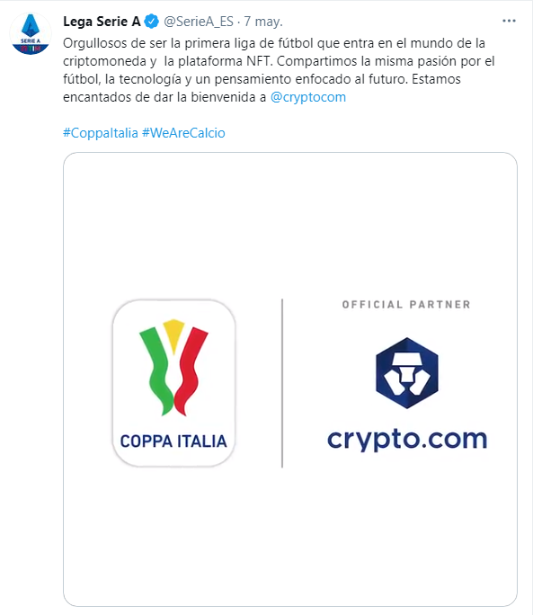 liga italiana de fútbol asociación con Crypto.com