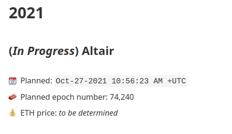 Обновление Altair для Ethereum успешно запущено