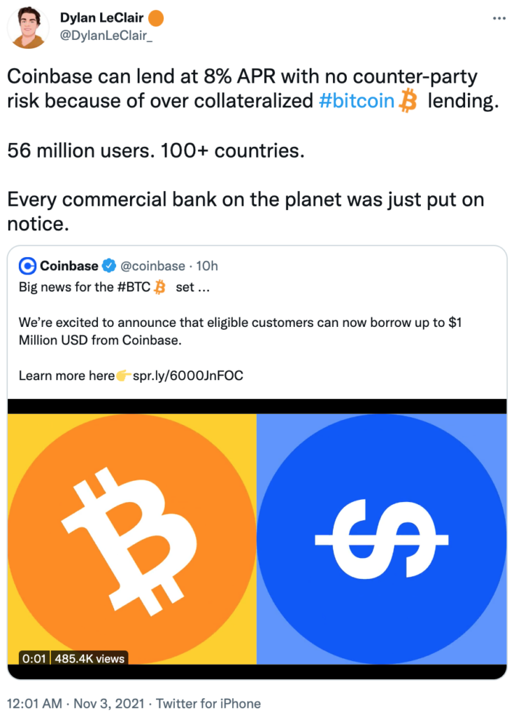 Bitcoin Coinbase bancos