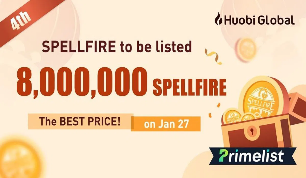 Spellfire llega a la Primelist de Huobi el 27 de enero