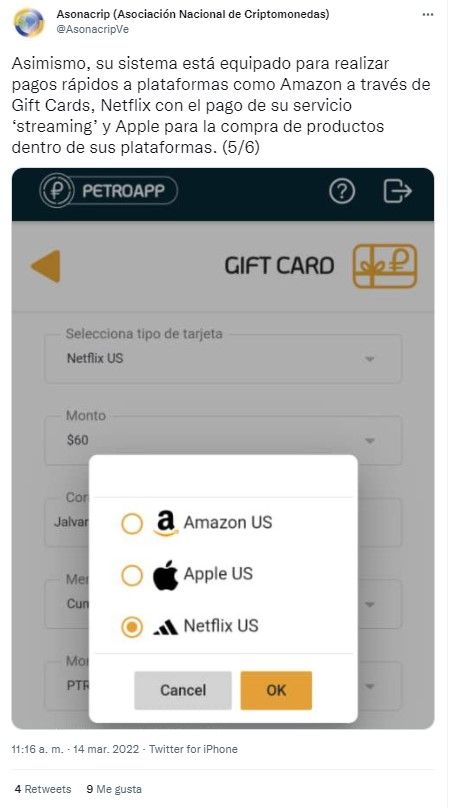 Petro App Amazon Apple Netflix