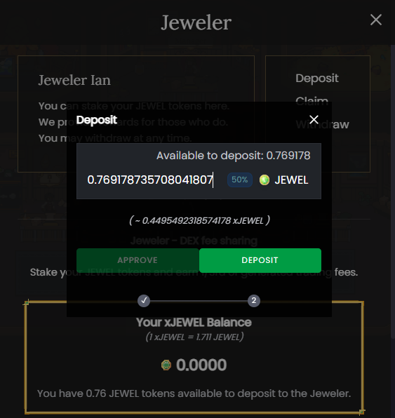 staking JEWEL DeFi Kingdoms