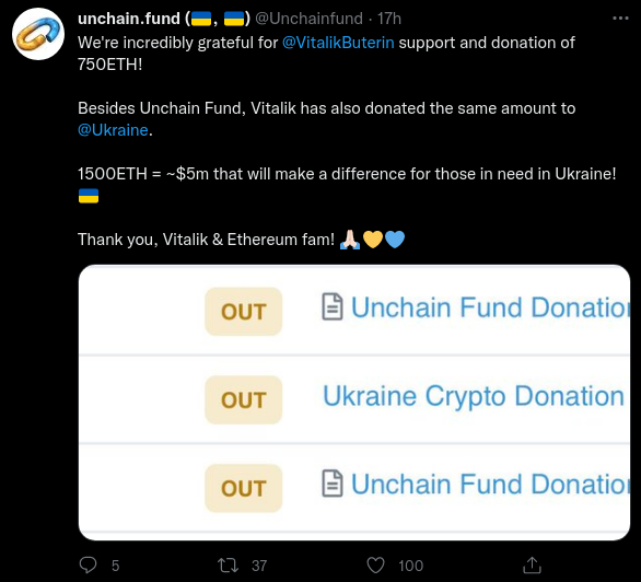 Vitalik Buterin i darowizna dla Ukrainy
