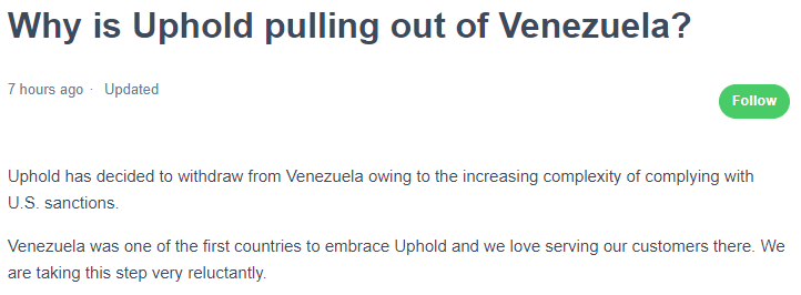 Uphold Venezuela
