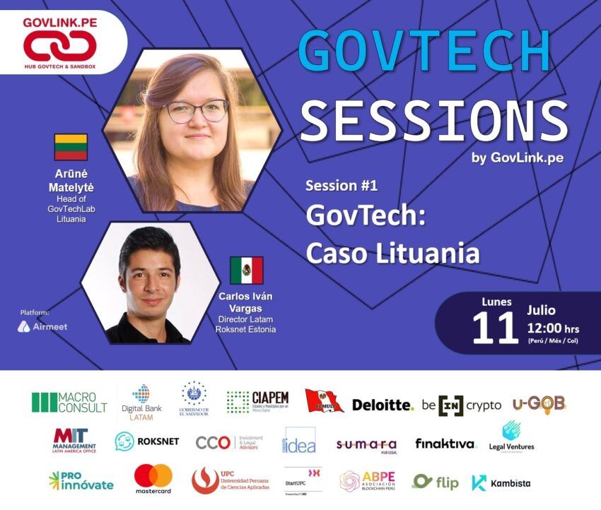 GovTech Sessions by GovLink.pe inicia el 11 de julio para fortalecer la agenda GovTech y FinTech del Perú y LatAm