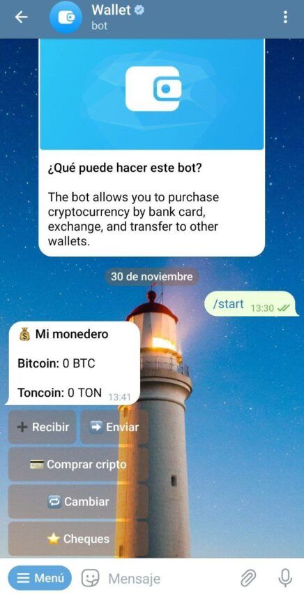 Telegram wallet bot