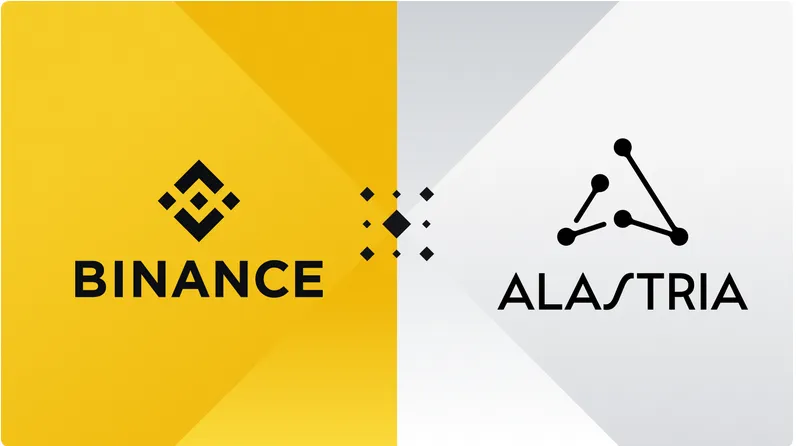 Binance и логотип Alastria.