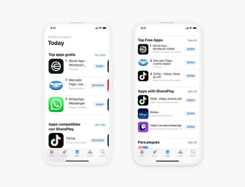 World App se convirtió temporalmente en la aplicación más popular en Argentina en la App Store