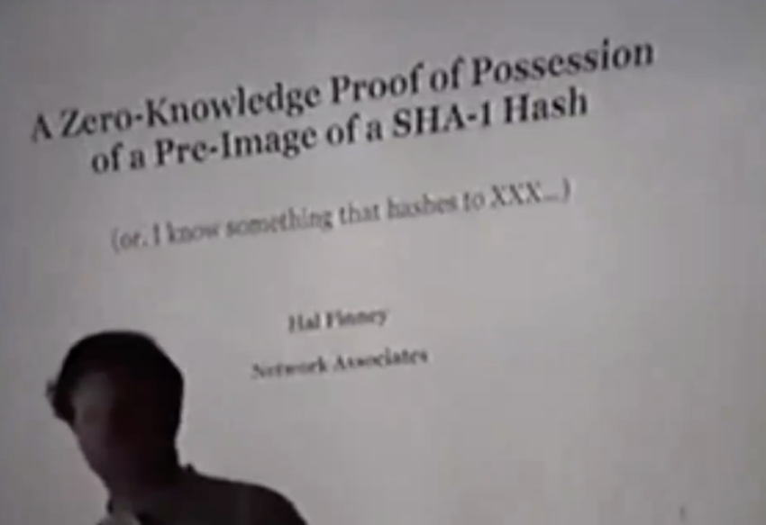 Hal Finney descubre una charla de hace 25 años sobre cripto de conocimiento cero.