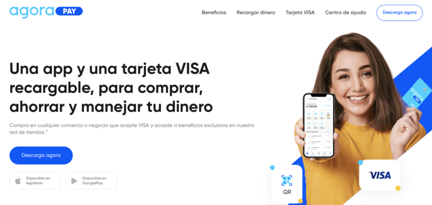 Interfaz de la billetera digital Agora Pay, que opera en Perú. 