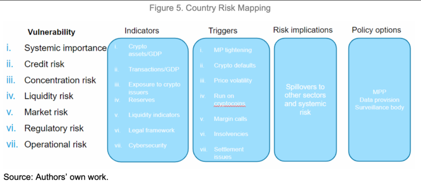Mapeo de Riesgo País ante las criptomonedas, según el FMI. 