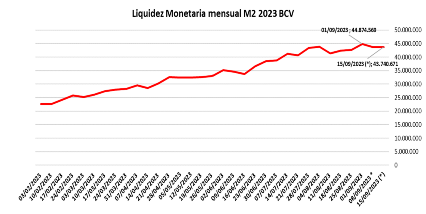 En medio de su alta inflación, la liquidez monetaria en Venezuela se ha mantenido estática en el último año, según el Banco Central. 