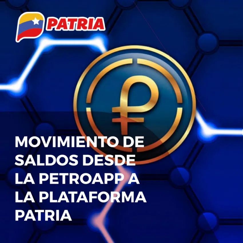 El gobierno de Venezuela transfiere los fondos de la PetroApp a la Plataforma Patria. Fuente: X/@CarnetDLaPatria