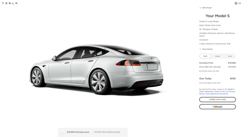 Por un breve periodo, fue posible comprar un vehículo Tesla con Bitcoin.