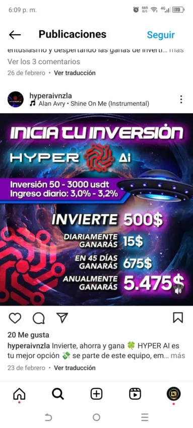 Promoción de Hyper AI en Venezuela a través de Instagram